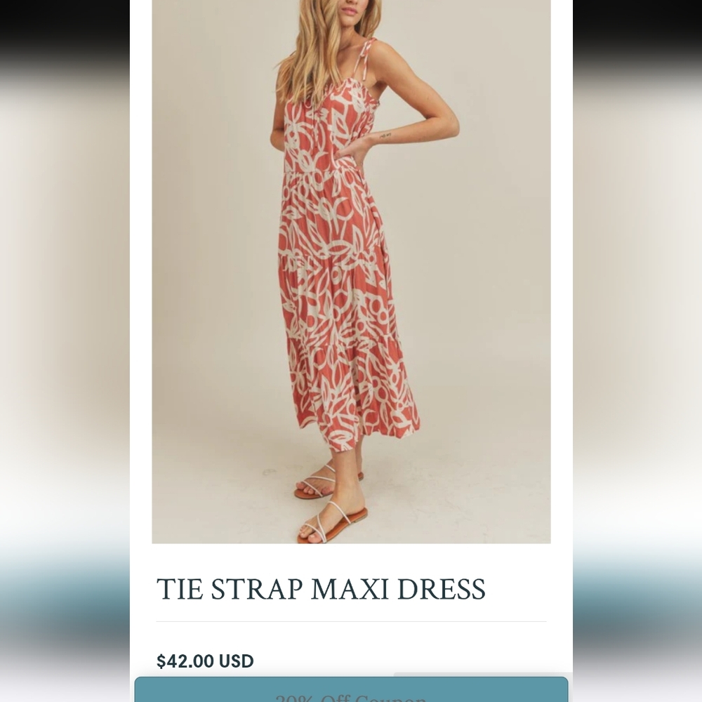 Lush Tie Strap Maxi Dress Size L